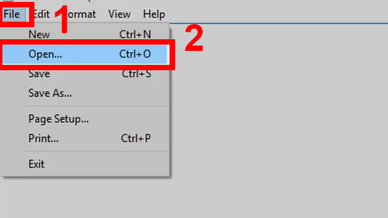 Bạn có thể dùng tổ hợp Ctrl+O để mở file